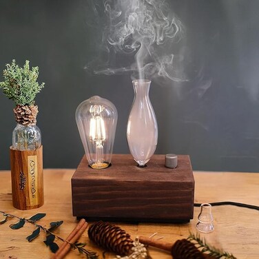 Aromatherapy Diffuser - Professional Grade - Wood and Glass Essential Oil Diffuser, Nebulizer, Nebulizing Professional Machine, Waterless