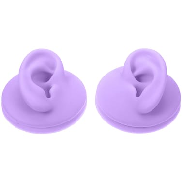 ARTIBETTER 2 Pcs Ear Models Simulation Silicone Ear Models Statue for Jewelry Display, Sketching, Teaching, Ear Project Practice (Purple)