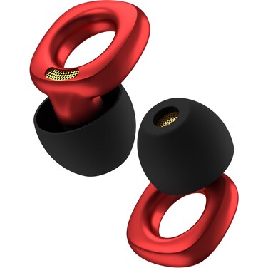 Audree Style Ear Plugs for Noise Reduction, Reusable High Fidelity Earplugs for Concerts, Musicians, Motorcycles, Study, Parent, Party, Flights &amp; Noise Sensitivity, 18-29dB Noise Cancelling (Red)