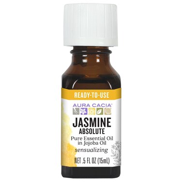 Aura Cacia Jasmine Absolute in Jojoba Oil   GC/MS Tested for Purity   15ml (0.5 fl. oz.)