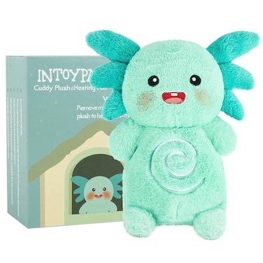 Axolotl Microwavable Heating Pad - Soft Cozy Plush Pillow for Kids and Women, Kawaii Hot Stuffed Animal Toy,Lavender Warmth, Fun Gifts (Green)