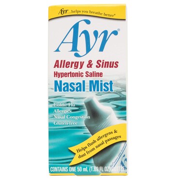 AYR Allergy &amp; Sinus Hypertonic Saline Nasal Mist, White, 1.69 Fl Oz