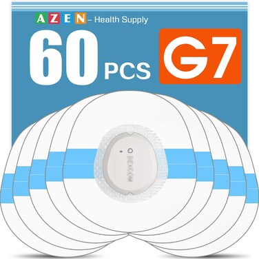 AZEN 60Pcs G7 Adhesive Patches Waterproof, Premium Pre-Cut Protection Hypoallergenic Adhesive Patch for G7, Breathable &amp; Transparent G7 Overpatch