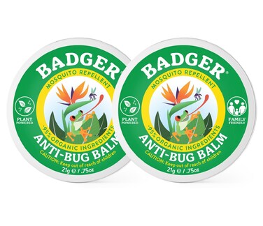 Badger Bug Repellent Tin, Organic Deet-Free Mosquito Repellent with Citronella, Family Friendly Pleasant Smelling Insect Repellent, Easy to Use Travel Size, .75 oz Tin, 2-Pack
