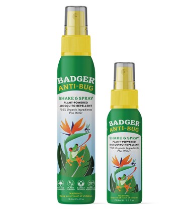 Badger Bug Spray, Family Friendly All Natural Mosquito Repellent w/Organic Essential Oils, Great Smelling Citronella Spray, Effective for 3 Hours, Combo 2-Pack 4 fl oz + 2.7 fl oz