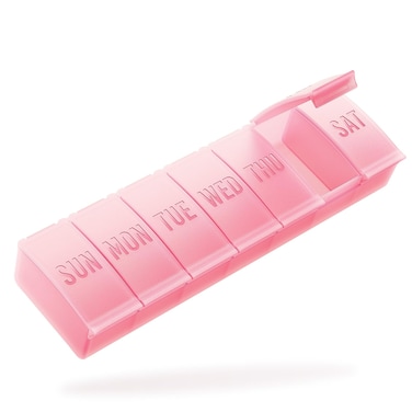 Barhon Pill Organizer Large, Weekly Pill Organizer Pill Box, Medicine Pill Organizer Travel, 7 Day Pill Case for Big Vitamin Supplements Fish Oil, Sakura Pink