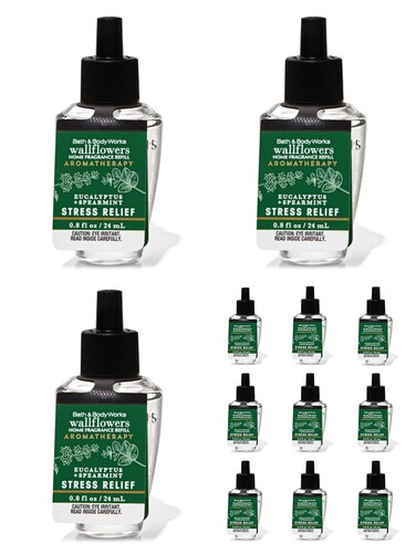 Bath &amp; Body Works Eucalyptus Spearmint Wallflowers Aromatherapy Refills (12-Bulbs)