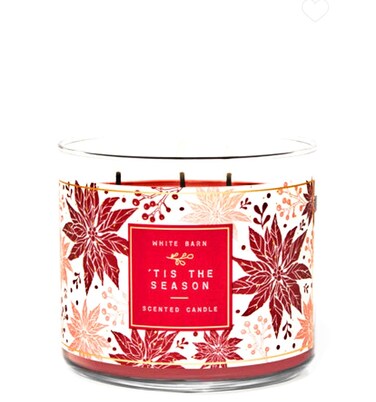 Bath and Body Works White Barn 'Tis The Season Scented 3 Wick Candle 14.5 Ounce