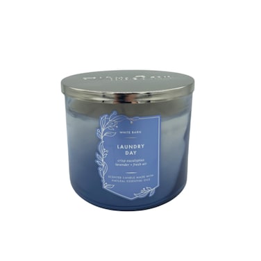 Bath and Body Works, White Barn 3-Wick Candle w/Essential Oils - 14.5 oz - 2021 Fresh Spring Scents! (Laundry Day)