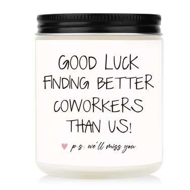 BAUBLEDAZZ Coworker Leaving Gifts for Women, Farewell Gifts for Coworkers- Handmade Lavender Soy Wax Candle(7oz)- Funny Going Away Gift for Coworker, Goodbye Gifts for Coworkers
