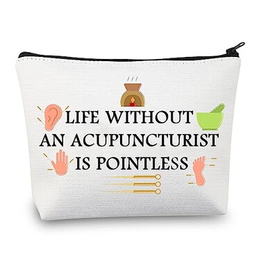 BDPWSS Life Without Acupuncturist Is Pointless Makeup Bag Acupuncturist Gift Acupuncture Therapist Gift Acupuncture Love Gift (Life Acupuncturist)