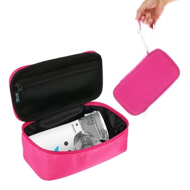 Beautyflier Travel Carrying Case for Portable Nebulizer, Inhaler Spacer for Kids and Adults, Inhaler Holder Asthma Carrying Bag with Mesh Pocket for Medicine and Other Essentials, Pink (Case Only)