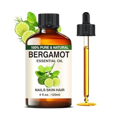 Bergamot Essential Oil Room Spray Pure Citrus Oils Aromatherapy for Natural Diffuser Home, Soap, Candle Making Fall Scents Skin Hair 4 Fl Oz