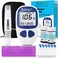 Blood Glucose Monitor Kit with 100 Test Strips &amp; 100 Lancets, Blood Sugar Monitor, Lancing Device, Blood Sugar Testing Kit, Accurate Glucometer, No Coding, Travel Size for Diabetes Care