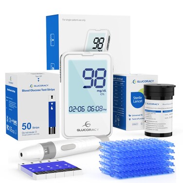 Blood Glucose Monitor Kit, G-425-2 Blood Glucose Monitoring System with 50 Test Strips, 50 Lancets and Lancing Device for Home Use, Diabetes Home Testing Kit