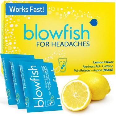 Blowfish for Headaches   New Maximum Strength Effervescent Formula Treats Headaches Fast (1 Pack)