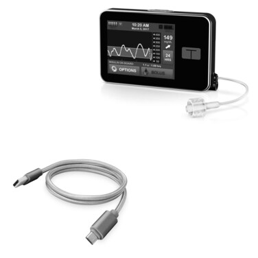 BoxWave Cable Compatible with Tandem t:Slim X2 Insulin Pump - Micro USB DuraCable, Braided Micro USB Charging Cable - Space Grey