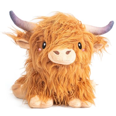 Brown Highland Cow Microwavable Unscented Heating Pad for Women &amp; Kids - Cute Soft Cozy Pillow Plush Heatable Warm Stuffed Animals - Kawaii Hot &amp; Cold Plushie Toy - Highland Cow Gifts for Girls &amp; Boys