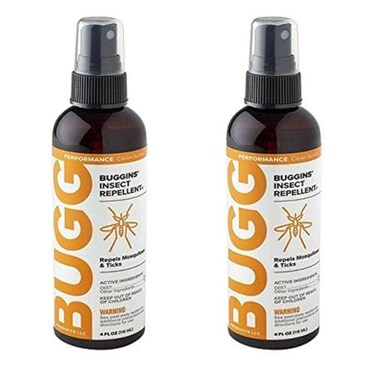 BUGGINS IV Performance - Insect Repellent - Mosquitoes, Gnats, Ticks, and Biting Flies, 25% DEET, Powdery Scent - 4 oz Pump Spray Bottle - 2 Pack