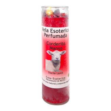 Calming Lamb-Palm Wax Spiritual Intention Spell Candle-[RED]   Vela CASA ESOTERICA PERFUMADA- (CORDERITO MANSO)