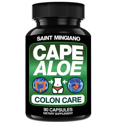 Cape Aloe Colon Cleanse, Detox &amp; Flush - 90 Capsules. Gentle Constipation Relief and Bowel Movement Acting as Natural Herbal Laxative - Supports Bowel Movements for Digestive Health
