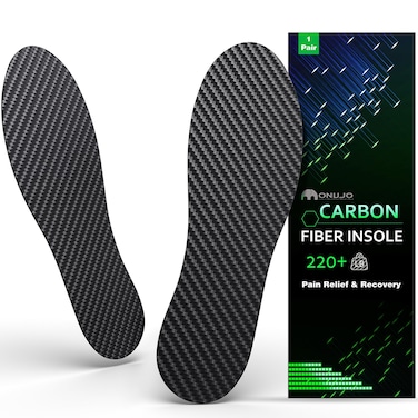 Carbon Fiber Insole (1 Pair), for Turf Toe, Foot Fractures, Hallux Rigidus and Limitus, Rigid Insert for Sports, Hiking, Trekking, Basketball, Running, Alternative to Post Op Shoe 245mm