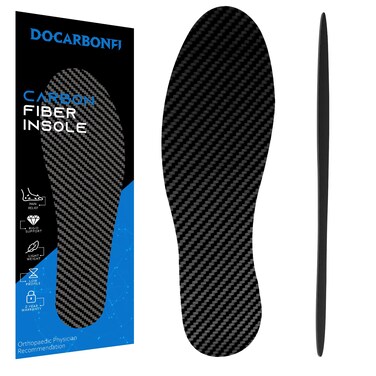 Carbon Fiber Insole 1 Piece, Rigid Carbon Fiber Shoe Insert for Arthritis,Turf Toe, Hallux Limitus, Rigidus, Foot Fractures, Mortons Neuroma Graphite Insole, Alternative to Post Op Shoe