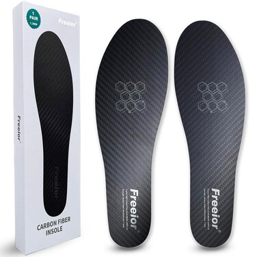 Carbon Fiber Insole for Pain Relief of Turf Toe, Hallux Rigidus and Limitus, Foot Fractures Recovery, Rigid Thin Foot Plate Carbon Fiber Shoe Inserts for Men Women 1 Pair 9.25" - 235mm
