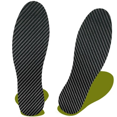 Carbon Fiber Insole(1 Pair), Carbon Fiber Foot Plate for Hallux Rigidus, Limitus, Turf Toe, Arthritis, Fractures, Rigid Sole Shoe Insert for Sports, Hiking, Trekking, Alternative to Post Op Shoe,225mm