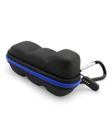 CASEMATIX Black Asthma Inhaler Travel Case with Lanyard and Clip-on Keychain Carabiner, Includes Case Only