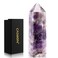 CASMON Large Healing Crystal Wands 3.9"-4.3"(10-11cm), Natural Dream Amethyst Obelisk Crystal Tower Stone, 6 Faceted Single Healing Crystal Point for Reiki Chakra Meditation Therapy (1PC)