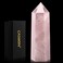CASMON Large Healing Crystal Wands 3.9"-4.3"(10-11cm), Natural Rose Quartz Obelisk Crystal Tower Stone, 6 Faceted Single Healing Crystal Point for Reiki Chakra Meditation Therapy (1PC)