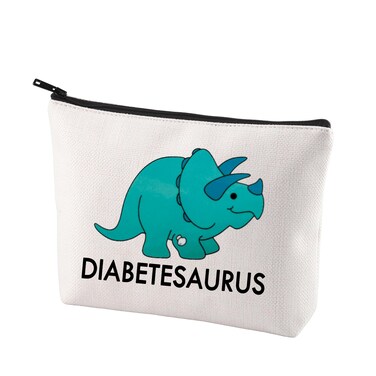 CENWA Diabetes Diabetic Supply Case Funny Diabetic Bag Gift Diabetesaurus Diabetic Dinosouar Bag (DIABETESAURUS B)