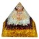 Chakra Healing Crystal Pyramid, Unique Birthday Gifts for Womens, Mom, Love One, Citrine Clear Qurtaz Orgonite Orgone Pyramid for Meditation, Balance, Positive Energy, Success, Office Desk Decor