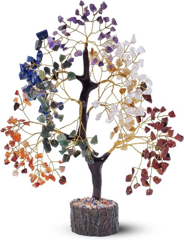 Chakra Tree, Crystals And Healing Stones, Good Luck Gifts For Women, Crystal Tree, Home Office Decor, Seven Chakra Tree, Crystals, Crystal Gifts, Chakra Decor, 300 Chakra Crystals - 10-12" Money Tree