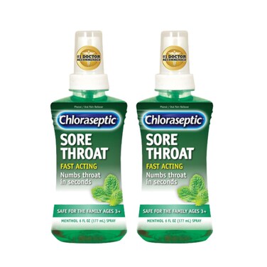 Chloraseptic Sore Throat Spray, Menthol, 6 fl oz (Pack of 2)