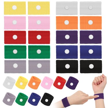 Cindeer 40 Pieces Motion Sickness Bands for Kids Adults Anti Nausea Wristbands Sea Sickness Adjustable Relief Acupressure Wrist Bands for Car Pregnancy Ride Sea Flying Travel