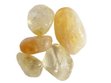 CircuitOffice 5 Piece Grade A Citrine Tumbled Stones (0.5-1.25") - Healing Stones, Metaphysical Healing, Chakra Stones for Wicca, Reiki, Healing, Metaphysical, Chakra, Positive Energy or Gift