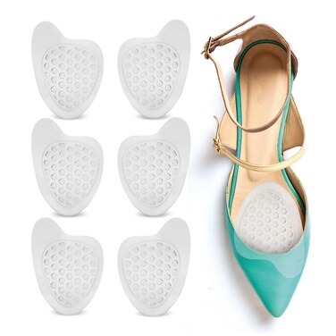 Clear Gel Ball of Foot Cushions, for Heels and Flats, 6 Count (3 Pairs)