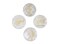 Clear Quartz Crystal Reiki Stones with Engraved Symbols for Usui Reiki Healing, Set of 4 Pcs (Indian Handmade Reiki Gift Set)