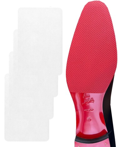 Clear Shoe Sole Protector for Red Bottom Shoe Protector Compatible with Christian Louboutin Shoes,Self-Adhesive Red Bottom Protectors Replacement for Louboutin Shoes (6"x4",Clear 4Pcs)