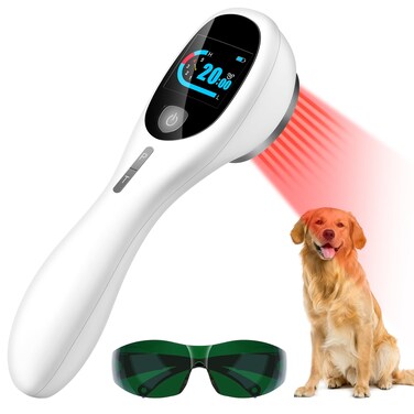 Cold Laser Therapy Device with LED Display Human/Vet Red Light Therapy Device Targets Joint and Muscles for Elbows, Knees, Shoulders, Hands (4x808nm +14X650nm)