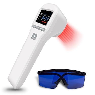 Cold Light Therapy for body, Red Light Therapy Devices for Pain Relief, Muscle Relax,16x650nm+4x808nm, Infrared Red Light Therapy Machine for Body, Back Pain, Wrist, Cats, Dogs, and Pets (White)