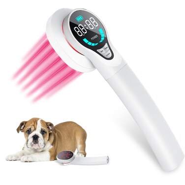 Cold Therapy for Dogs - 2024 Upgraded Infrared Red Light Therapy Vet Device, Portable Therapy Device for Pain Relief Arthritis, Spinal, Promote Blood Circulation (White)