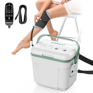 Cold Therapy Machine with Programmable Timer, Ice Machine for Knee After Surgery, Knee Replacement Recovery System, Cryotherapy Pain Relief w/Compression Pad for Shoulder, Hip and Ankle