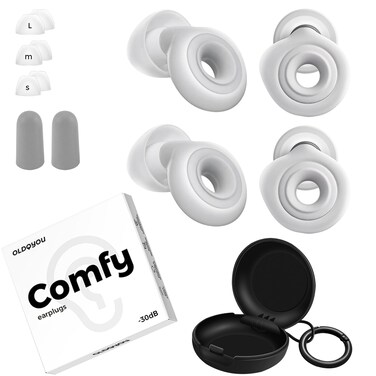 Comfy Ear Plugs for Sleeping Noise Cancelling,Oldyou 3 Pairs of Noise Reduction 30db for Reusable Silicone Ear Plugs with Case,Earplugs for Concert,Snoring Blocking,Motorcycle,Travel (2pcs)