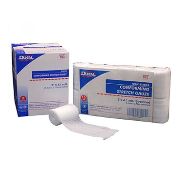 Conforming Stretch Gauze Bandage, Non-Sterile, 3" x 4.1 yd, 12/pk