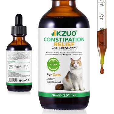 Constipation Relief for Cat, Cat Laxative Constipation Relief, Cat Constipation Relief, Anti Diarrhea for Pet,100% Natural Cat Laxative with 6 Probiotics Cat Stool Softener - 2 fl oz (1)