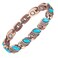 Copper Bracelet for Women, 7.28inch Pure Copper Turquoise Magnetic Bracelet, Healthy Jewelry Gift (0175)