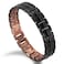 Copper Bracelets for Men 99.99% Solid Pure Copper Bracelets Double-Row Strong Magnets Adjustable (Black Copper)